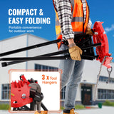 ▶ Prensado de tubos de trípo de 460-6 de capacidad de 1/8 a 6 pulgadas, soporte de tubería portátil plegable patas de acero, soportes de gato con bandeja de herramientas, soporte de trípode de cadena ideal para una variedad de materiales de