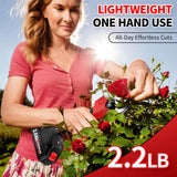 ▶ Tijeras de podar eléctricas, podadora eléctrica de 1.4 pulgadas de diámetro con visualización LCD y 2 baterías recargables de 2.0 Ah, tijeras de podar sin escobillas para cortar ramas de