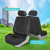 ▶Juego de Fundas de Asiento de Coche con Respaldo bajo y Reposacabezas Extraíble, Ajuste Universal, Lavable, Negro para SUV, Sedán, Furgoneta