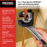 Cortatubos para Cobre 118, 2 en 1, para Espacios Estrechos, Cortes Precisos, Kit de Herramientas RIDGID -