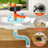 ▶ Taladro de drenaje de acero flexible de 25 pies con adaptador de taladro, taladro manual de desbloqueo de fontanería, manual o alimentado para zuecos de ducha y tina, sin retracción automática