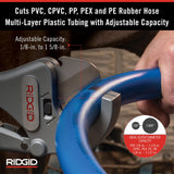 Cortador de tubos y tubos de plástico de 1/8 pulgadas a 1-5/8 pulgadas, plateado, pequeño RIDGID
