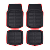 ▶ Tapetes de Cuero sintético para Coche, Resistentes, Rojo/Negro