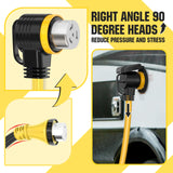 ▶ Cable generador RV/generador de 75 pies de 50 amperios, listado UL, alambre 100% de cobre, NEMA 14-50P a SS2-50R Twist Lock, mango de agarre de 90°, calibre 6/3+8/1 STW