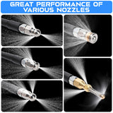 ▶ Kit de chorro de alcantarillado para lavadora a presión, manguera limpiadora de drenaje de 50 pies y 5800 PSI con esquina NPT de 1/4 pulgadas, boquilla giratoria y de botón, boquilla de chorro de