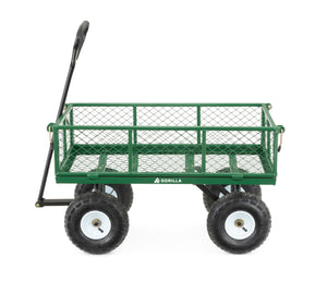 Carro de jardín de acero GOR400-COM con lados extraíbles, 400 libras. Capacidad, color verde Gorilla Carts -