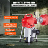 ▶ Máquina limpiadora de drenaje de 66 pies x 5/8 pulgadas, 250 W eléctrico de alcantarillado de alimentación manual – con 2 cables de acero seccionales (66 pies x 5/8 pulgadas y 15 pies x 3/8