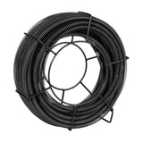 Cable de limpieza de drenaje profesional de 100 pies x 5/8 pulgadas, 7 cortadores para tubos de 0.8 a 3.9 pulgadas, cable de taladro de alcantarillado de núcleo hueco para fregadero, drenaje