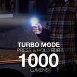 Energizer - Faro LED recargable X1000, ultra brillante IPX4 resistente al agua, modo turbo de 1000 lúmenes, faro para exteriores, emergencia de corte de energía, (cable USB incluido)