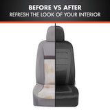 ▶ Juego completo de fundas de asiento de coche CarXs FreshMesh con detalles en color carbón: fundas de malla para asientos delanteros con protector de asiento trasero dividido, fundas interiores para automóviles, furgonetas y SUV