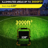 Luz de trabajo LED de 10000 lúmenes: luz de trabajo portátil con cable de 5 pies, luz de inundación impermeable IP66 para exteriores, interior, trabajo, taller, cochera, construcción, regalos de