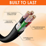 ▶ Cable de extensión para vehículos recreativos de 100 pies y 50 amperios para exteriores con mango de agarre, 125/250V, 12500W, 4 puntas, resistente calibre 6/3+8/1 STW, NEMA 14-50P a 14-50R