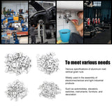 🔩 Tuercas remachables, 200 piezas Kit surtido de tuercas remachables, tuercas de inserción roscadas de cabeza plana de aluminio, juego de combinación M3/M4/M5/M6 de grano vertical empaquetado,Tuerca