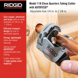 Cortador de tubos de cobre, aluminio, latón y plástico modelo 118 RIDGID