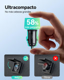 ▶ Cargador Auto, USB C 30W+USB A 30W QC3.0 Car Phone Charger Cargador de Coche Adaptador Compatible con iPhone 16 15 14 13 12 Pro Plus MAX Mini Samsung S21 Huawei iPad Airpods Portátiles Tabletas