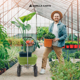 Carretilla de Acero Resistente de 600 Libras de Capacidad para jardín, de fácil volcado rápido, con asa de tracción Recta, Color Verde