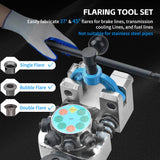 ▶ Herramientas de abocinamiento de línea de freno, juego de herramientas de abocinamiento de 45 y 37 grados, kit de herramientas de abocinamiento de doble burbuja para líneas de freno