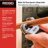 Cortador de tubos de 1/8 pulgadas a 5/8 pulgadas, plateado, pequeño RIDGID 32975 Modelo 103