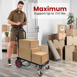 Carrito Plegable Compacto Ajustable 8 en 1, Carro de Mano, Carretilla/Plataforma con Ruedas R-Trac, expandible hasta 25.2 Pulgadas a 40 Pulgadas