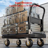 Carrito de Plataforma para Camión de 45*70*80CM, Carro de Plataforma Plegable con 5in Ruedas Giratorias,Capacidad de Carga 300 KG para Uso en Almacenes,Mudanzas,Compras,Hogar y Oficina（Negro）