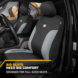 ▶ Cubiertas de Asientos Negros para Asientos Delanteros, Protectores de Asientos con molduras de Panal Grises Cubras de Asiento automotriz para Autos Camiones y SUV (Juego de 2) -  Caterpillar Flexfit