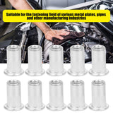 Tuercas remachables, 100 piezas Kit surtido de tuercas remachadas ciegas, tuercas remachables de aluminio M5, inserto roscado de cabeza plana,Tuerca
