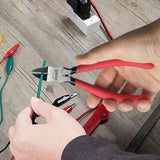 HOUSERAN Juego de Alicates 8PCS con Estuche, Alicates de Articulación Móvil 10”, Punta Aguja 8.3”, Electricista 8.3”, Corte Diagonal 7.5”, Corte Alambre 6”, Cortadores 5”, Punta 5”, Mazo de Goma 25mm