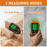 Buscador de tuberías y cables subterráneos  Escáner de pared y probador de humedad PIGADA ZK01 Localizador de 6 modos Detector de pared digital para madera, metal y líneas de alimentación