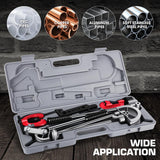 ▶ Herramientas de doble abocinamiento individual 3 en 1, kit de herramientas de llamarada que incluye doblador de tubos de 180 grados, cortador de tubos para cobre, latón, tuberías