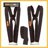 ▶ Correas de elevación ShoulderDolly, LD1000, negras, soportan hasta 360 kg, 2 arneses universales + 1 correa central