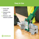 ▶ Dobladora de mano para conductos EMT de 1/2 pulgadas, plateado/verde