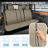 ▶ Juego Completo de Fundas para Asiento de Auto, en Color Beige, Fundas para Asiento de Banco Dividido Delantero y Trasero, fácil de Instalar, para automóviles, Camiones, Furgonetas, SUV.