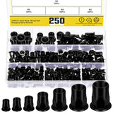 🔩 Mardatt - 250 piezas M3 M4 M5 M6 M8 M10 M12 tuercas de remache métricas de medio cuerpo hexagonal, rosca media hexagonal de acero al carbono chapado en zinc, tuerca de inserción roscada de cabeza