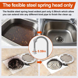 ▶ Taladro de drenaje de acero flexible de 25 pies con adaptador de taladro, taladro manual de desbloqueo de fontanería, manual o alimentado para zuecos de ducha y tina, sin retracción automática