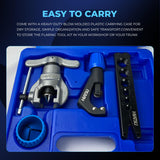 ▶ Herramientas profesionales de abocinamiento – Juego de herramientas de abocinamiento HVAC de alta resistencia con herramienta de abocinamiento de cobre para tubos de 1/4-3/4 pulgadas