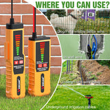 ▶ Buscador de tuberías y cables subterráneos generador de tono de trazador de cables subterráneos y sonda con auriculares, probador de alambre enterrado para localizar cables de rotura y cables de valla para perros