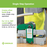 ▶ Dobladora de mano para conductos EMT de 1/2 pulgadas, plateado/verde