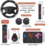 ▶ Fundas de Asiento de Coche Fundas para Asientos Traseros Funda para Volante Correa para Muñeca Posavasos Almohadilla de Reposabrazos Hombros (Estilo Mariposa Clásico)