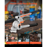 ▶ Dobladora de tubos de tubo, 1/4", 3/8", 1/2" OD, 3 en 1 dobladora de tubos de nivel manual, herramientas de doblado de tubos de aluminio de cobre de 180° para aire acondicionado HVAC