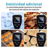 Termómetro infrarrojo, Termómetro Pistola de Temperatura Láser Digital Sin Contacto 50C~550C 58F~1022F) Para uso Industrial, Cocina Detección de Moldes, Ambiente, Temperatura Superficia