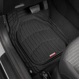 ▶ Tapetes Alfombrillas delanteras de 2 piezas para coche - Revestimientos de contorno FlexTough negros - Alfombrillas de goma resistentes y profundas para coche, SUV, camión y furgoneta - Protección para todo tipo de clima, ajuste universal