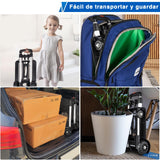 Carrito Plegable con Ruedas, Carrito de Compras Supermercado, Carrito Plegable Portátil, Carrito de Carga, Carretilla de Carga para Compras, Oficina, Carretilla Truper de 110 Libras de Capacidad