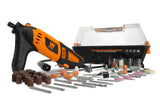 WEN 23190 - Herramienta giratoria de agarre constante de velocidad variable de 1,3 amperios con kit de accesorios de 190 piezas, eje flexible y estuche de transporte, multicolor