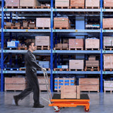 Carrito de Mesa de elevación hidráulica, Capacidad de 350 Libras, 50 Pulgadas, con 4 Ruedas y Almohadilla Antideslizante, para manejo y Transporte de Materiales, Color Naranja