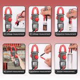 ▶ Multimetro Digital de Gancho,Pinza Voltimetro Amperimetro de 4000 Unidades con NCV y Pantalla Retroiluminada,Multímetro de AC/DC, Capacitancia,Resistencia, Diodos,Continuidad, Pruebas Live Wire