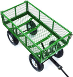 Carro de jardín de acero GOR400-COM con lados extraíbles, 400 libras. Capacidad, color verde Gorilla Carts -