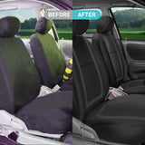 ▶Juego de Fundas de Asiento de Coche con Respaldo bajo y Reposacabezas Extraíble, Ajuste Universal, Lavable, Negro para SUV, Sedán, Furgoneta