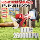 ▶ Tijeras de podar eléctricas, podadora eléctrica de 1.4 pulgadas de diámetro con visualización LCD y 2 baterías recargables de 2.0 Ah, tijeras de podar sin escobillas para cortar ramas de