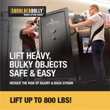 ▶ Correas de elevación ShoulderDolly, LD1000, negras, soportan hasta 360 kg, 2 arneses universales + 1 correa central