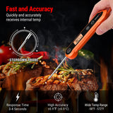Termómetro digital de lectura instantánea para carne a la parrilla, termómetro impermeable para alimentos de cocina con calibración y retroiluminación, termómetro de caramelo para ahumar